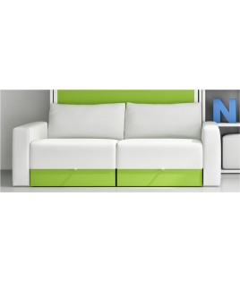 Cama Abatible Vertical con Sofá y Estante Sincronizado