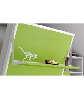 Pack Cama Abatible Vertical con Sofá, Estante Sincronizado y Colchón