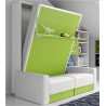 Pack Cama Abatible Vertical con Sofá, Estante Sincronizado y Colchón