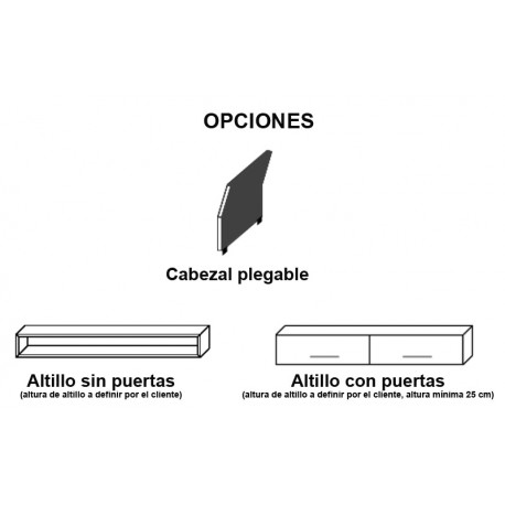 Pack Litera Abatible Horizontal con Altillo opcional y Colchones