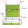 Cama Abatible Vertical con Sofá y Estante Sincronizado