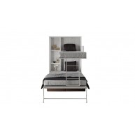 Litera Abatible Vertical con cama Matrimonial y Sofá