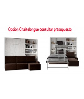 Pack Litera Abatible Vertical Matrimonial con Sofá y Colchones