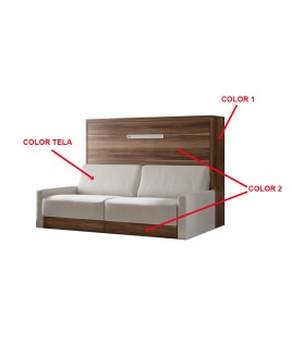 Cama Abatible Horizontal con Sofá