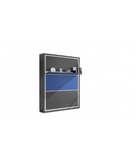 Cama Abatible Vertical con estante sincronizado y puerta Bicolor