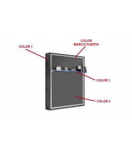 Pack Cama Abatible Vertical con estante sincronizado y colchón