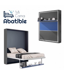 Cama Abatible Vertical con estante sincronizado y puerta Bicolor