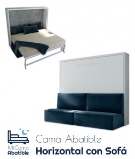 Cama Abatible Horizontal con Sofá