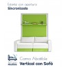 Cama Abatible Vertical con Sofá y Estante Sincronizado