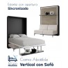 Cama Abatible Vertical con Sofá y Estante Sincronizado