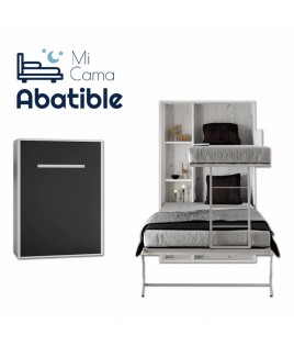 Litera Abatible Vertical con cama matrimonial