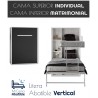 Litera Abatible Vertical con cama matrimonial