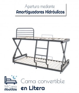 Cama convertible en litera