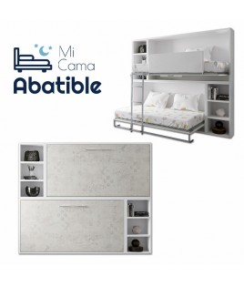 Litera Abatible Horizontal con estantes laterales