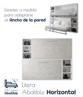 Litera Abatible Horizontal con estantes laterales