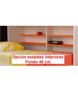 Litera Abatible Horizontal con estantes laterales