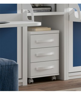 Dormitorio juvenil formado por 2 camas abatibles con escritorio, estantería y mesita