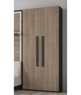 Dormitorio Juvenil formado por cama abatible matrimonial, armario y sofá