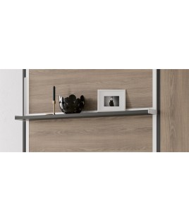 Dormitorio Juvenil formado por cama abatible matrimonial, armario y sofá