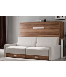 Dormitorio Juvenil formado por cama abatible matrimonial, escritorio y sofá