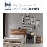 Dormitorio Juvenil formado por cama abatible matrimonial, escritorio y sofá