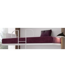 Dormitorio juvenil formado por Litera abatible con escritorio y mueble estantería