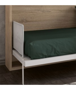 Dormitorio juvenil formado por Litera abatible, escritorio y cajonera