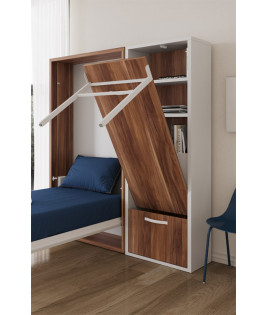 Librería con mesa de estudio abatible