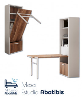 Librería con mesa de estudio abatible