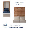 Cama Abatible Vertical con Sofá, apertura de patas por gravedad 