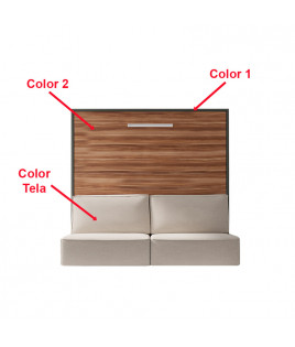 Cama Abatible Horizontal con Sofá, apertura de patas por gravedad