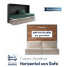Cama Abatible Horizontal con Sofá, apertura de patas por gravedad