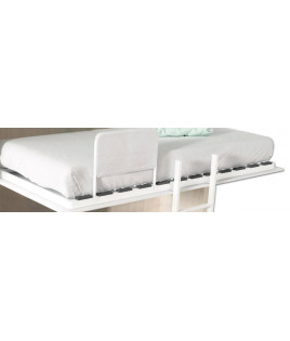 Dormitorio juvenil formado por cama abatible superior, escritorio zona inferior, estantería y armario