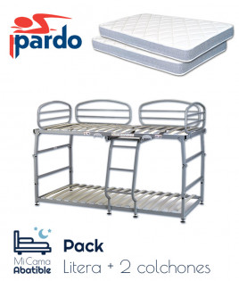 Pack Litera plegable y 2 Colchones Viscoelásticos