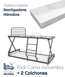 Pack Cama convertible en litera y colchones