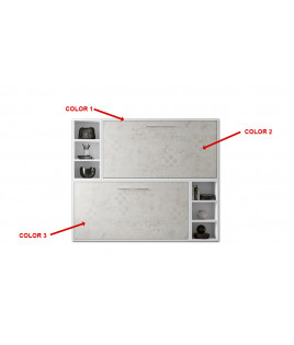 Litera Abatible Horizontal con estantes laterales