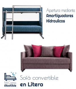 Sofá convertible en litera.