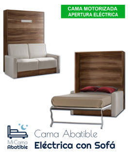 Cama Abatible Vertical con Sofá y Apertura Eléctrica