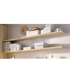 Dormitorio juvenil formado por cama abatible con escritorio, armario de 2 puertas y estantes Ref CAYC402