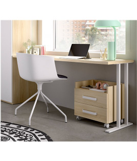 Dormitorio juvenil formado por cama abatible, escritorio y armario rincón