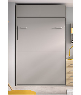 Dormitorio juvenil formado por cama abatible matrimonial con altillo y escritorio