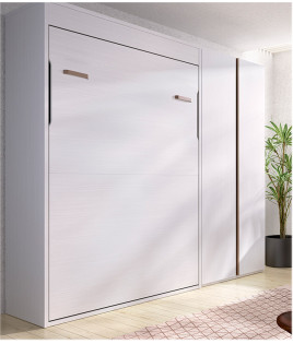 Dormitorio juvenil formado por cama abatible matrimonial, armario 2 puertas y escritorio