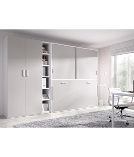 Cama Abatible Horizontal con armario superior