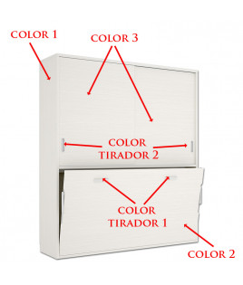 Cama Abatible Horizontal con armario superior