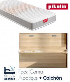Pack Cama Abatible Horizontal con escritorio y Colchón