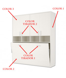 Cama Abatible Horizontal con Altillo