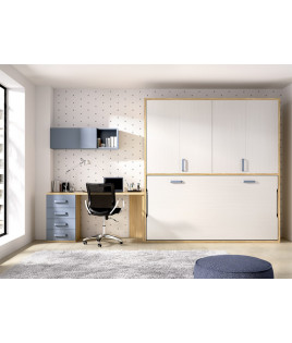 Cama Abatible Horizontal con altillo superior