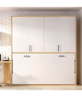 Cama Abatible Horizontal con altillo superior