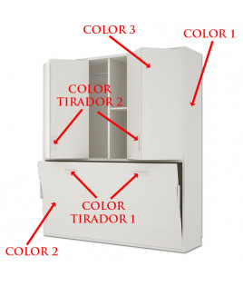 Cama Abatible Horizontal con altillo superior