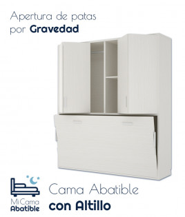 Cama Abatible Horizontal con altillo superior